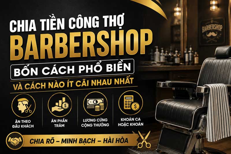 Chia tiền công thợ barbershop: bốn cách phổ biến và cách nào ít cãi nhau nhất